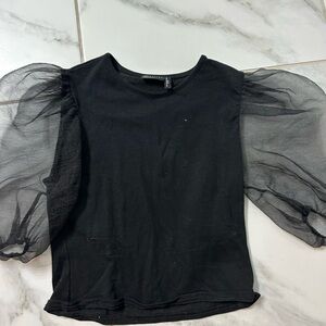 Asos Black Sheer Sleeve Top